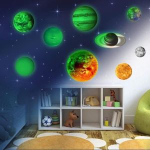 Autocollants Lumineux Planètes Étoiles Phosphorescentes Lumineuses  Astronaute Stickers Muraux Décoration Plafond Galaxie Fluorescent  Autocollant pour Enfants Fille Garcon Chambres Vert : : Bébé et  Puériculture