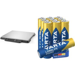 PILES Balance De Cuisine 15 Kg & Varta Longlife Power Aaa Micro Lr03 Alkaline Battery (10-Pack) - Made In Germany - Ideal For Toys,[J142]