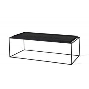 TABLE BASSE Table basse industrielle rectangulaire noire Jonas