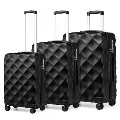 Kono Set de 4 Valises Rigide ABS Voyage (13/20/24/28cm) Vanity Case| Cabine| Moyenne| Grande 4 Roulettes et Serrure TSA (Marine