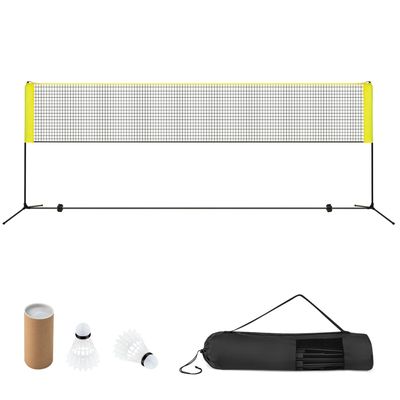VEVOR Ensemble Volley-Badminton Portable – Filet 3x32 Pi, Poteaux Acier Réglables, Sac De Transport, Raquettes Et Ballons Inclus