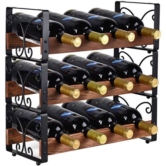 Casier à Vin En Bambou Naturel Empilable – 4 Niveaux Pour 16 Bouteilles, Range-Bouteilles Modulable Élégant Et Écologique, Idéal Cuisine Cave Bar