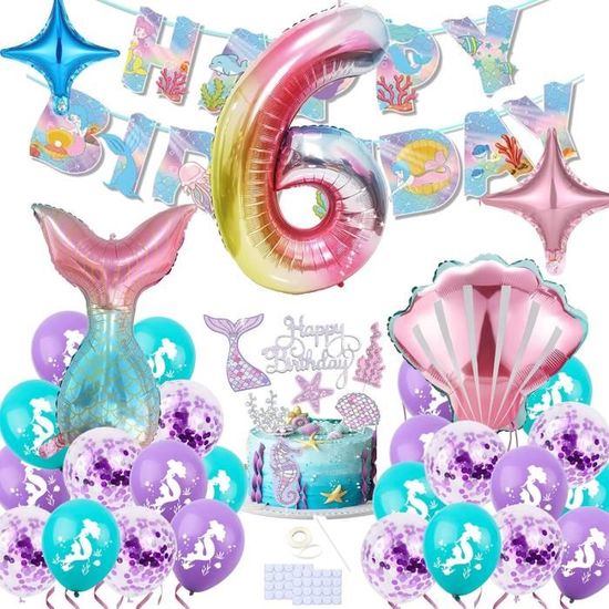 Grand Ballon Sirène 9 Ans - Décoration D'anniversaire Pour Fille - 1