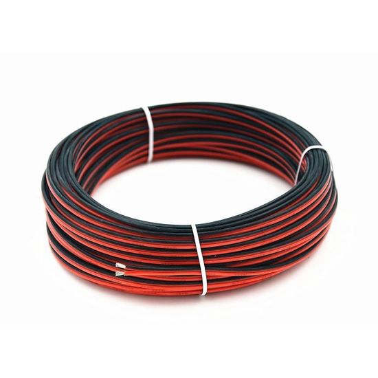 Fil De Silicone 18 AWG - 6m Noir + 6m Rouge, Cuivre étamé, Haute Température 200°C, Pour Drone, Voiture RC