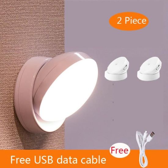 Lot de 2 Veilleuse Detecteur de Mouvement Lampe Nuit Interieur