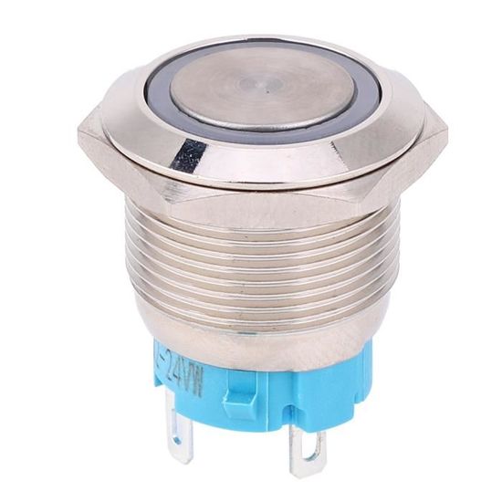 Bouton-poussoir Métallique 12 Mm Avec éclairage LED - IP65, 3-240V - Pour Intérieur Et Extérieur