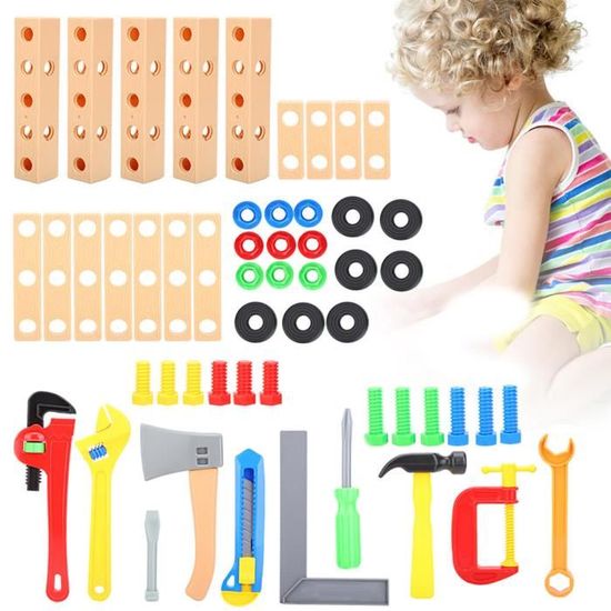 Lot De 2 Marteaux Jouet En Bois Et Plastique Pour Enfants - Outils Simulés, Jeu De Construction