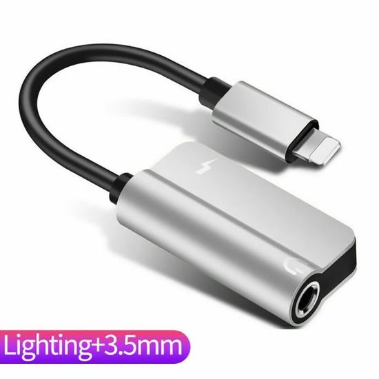 Cable Double Adaptateur charge Lightning Audio prise jack 3.5mm Argent  chargeur pour iPhone X - Marque Yuan Yuan - Cdiscount Informatique