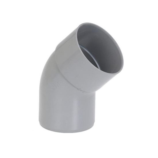 Coude PVC mâle femelle 45° - GIRPI - D : 100 mm - Plastique - Synthétique - Blanc