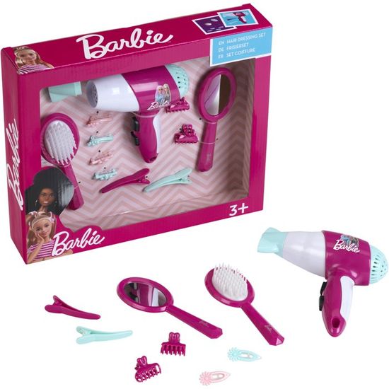Coiffeuse Barbie Avec Miroir, Sèche-cheveux Et Accessoires - Rose - Occasion