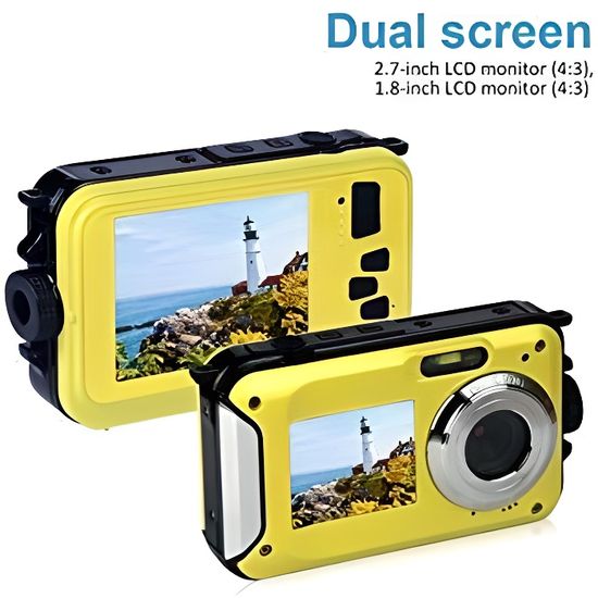 Appareil Photo étanche Full HD 1080p pour plongée en apnée 24.0 MP Camera Etanche à Double écran