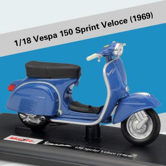 Miniature Moto Vespa 200 Rally 1/18 - Modèle En Métal Moulé Sous Pression - Collection, Décoration Ou Cadeau - Rouge (Rosso)