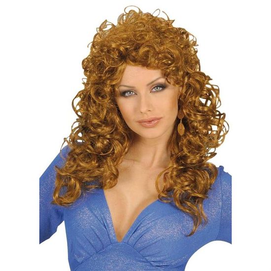 Perruque Synthétique Longue Bouclée Femme - Couleur Châtain Foncé Cuivré Intense (Auburn), Référence MICKI 322