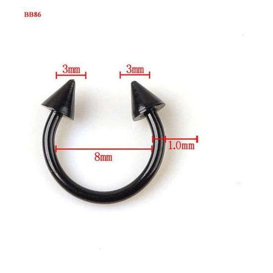Piercing au nez,BB86Boule chirurgicale en acier inoxydable, 10 pièceslot, Piercing pour le