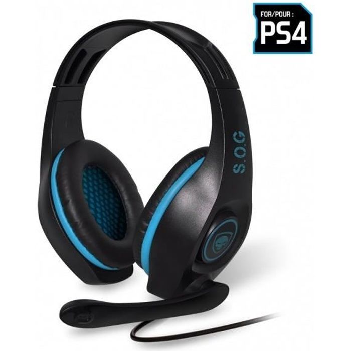 SPIRIT OF GAMER Micro-Casque Gamer PRO-SH5 - Noir et Bleu - PS4