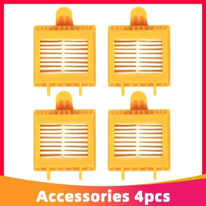 4 Filtrer - Accessoires pour robot iRobot Roomba, brosse principale et brosse latérale, avec filtre Hepa, sér