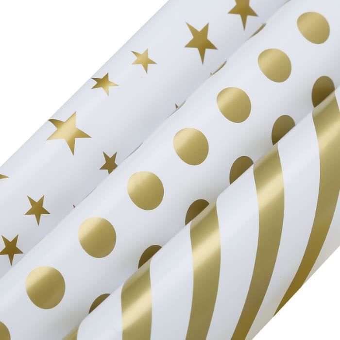 Papier cadeau 18 rouleaux 50 x 70 cm Rouleau cadeau papier de Noël Motif bronzant Noël 18 rouleaux