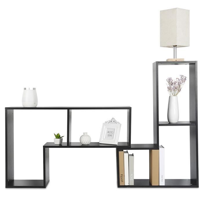 MULTIFONCTIONNEL 3 en 1 Meuble TV contemporain décor Noir - 123-150 CM