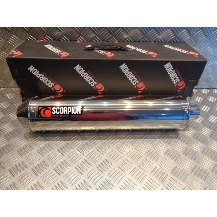 silencieux pot echappement scorpion rond inox 450 mm moto yamaha 1300 xjr et autre ... ESC119SEM bihr 760849