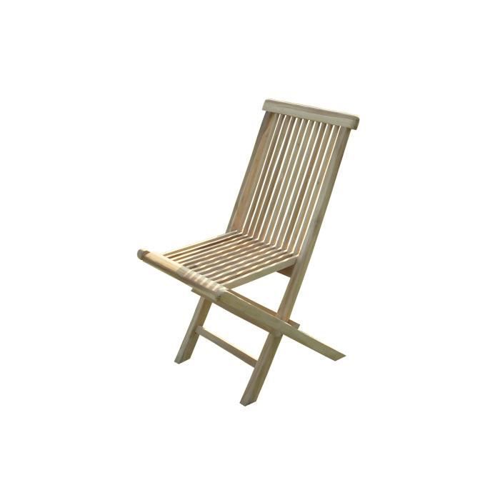 JALANG Lot de 2 chaises pliantes en teck
