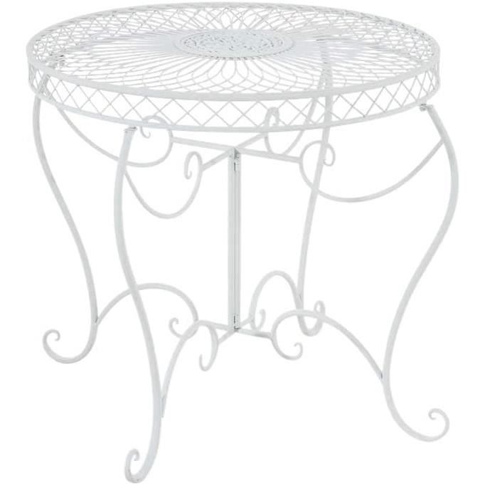 CLP Table Ronde de Jardin Sheela- Table de Jardin Design en Fer Forgé - Table de Terrasse Style Antique avec Diamètre Ø 76 cm -267