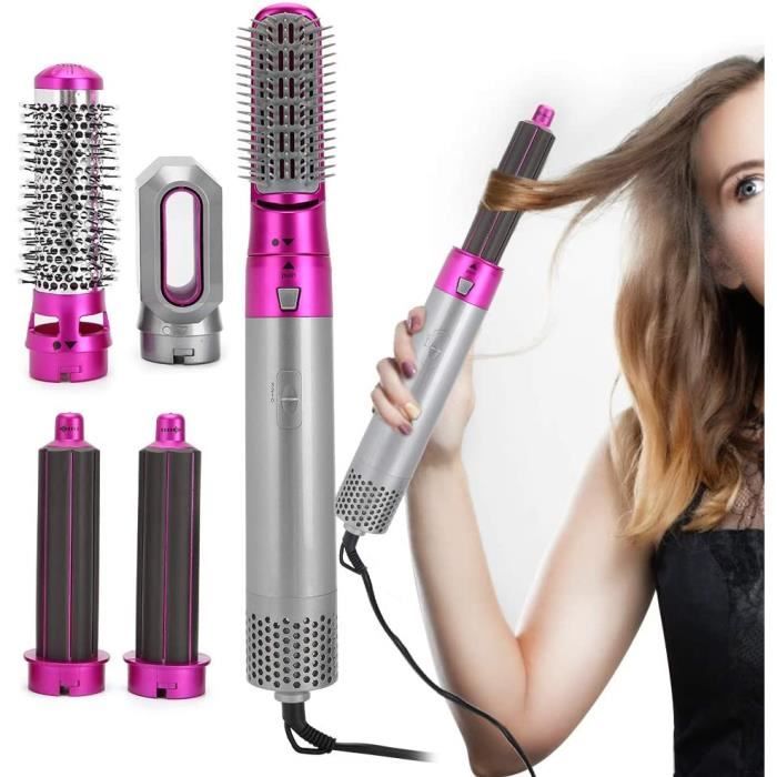 Peigne à Air Chaud,5 En 1 Multifonction One Step SèChe-Cheveux Et Volumateur Ion NéGatif TempéRature Constante Brosse À Air Chaud So