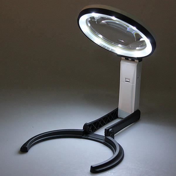 10 LED Lampe Loupe Optique Pliable Grossissement 2x 5x 110-240V PRISE EU Go45426