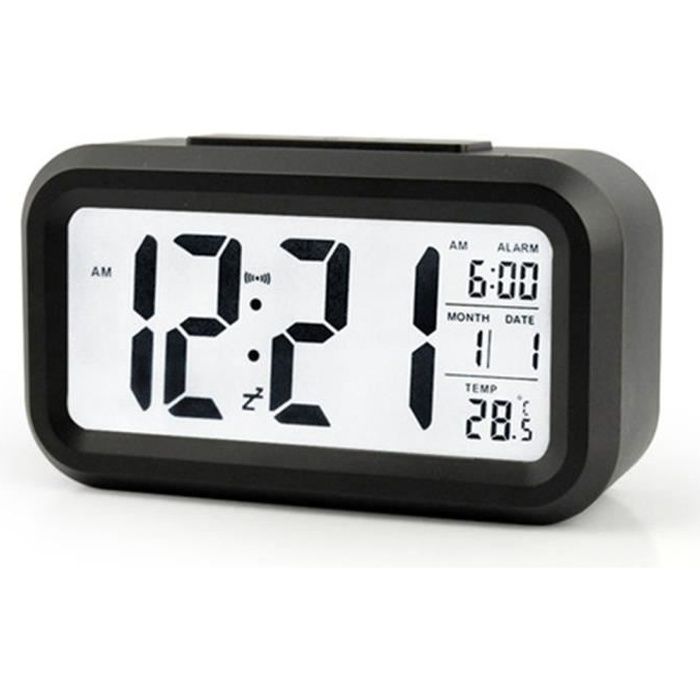 pour la Chambre HZDHCLH R/éveil Matin Silencieux sans Tic-Tac /à Piles Beige en m/étal et Lumineux