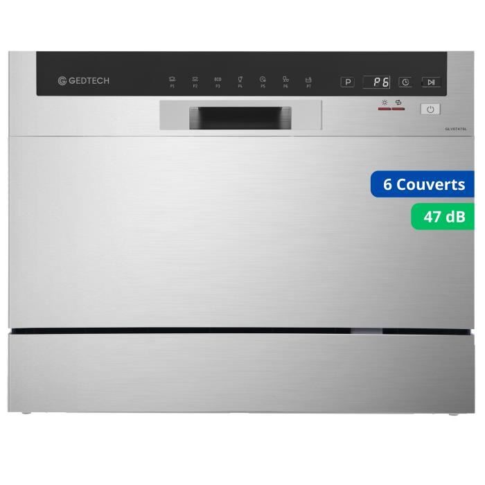 GEDTECH - Lave vaisselle GLV6T49SL - 6 couverts - 49 dB - Départ différé