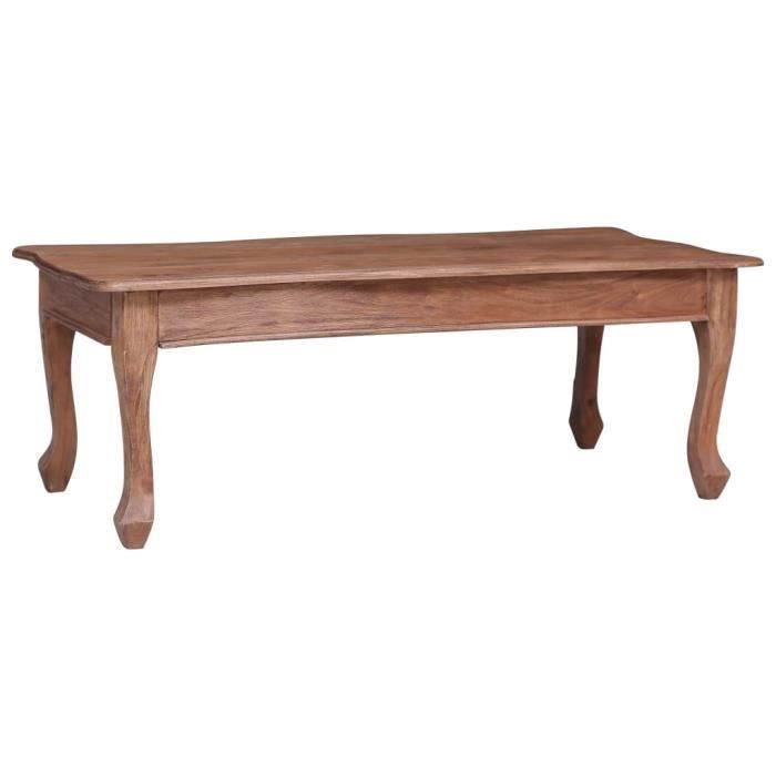 HERXAY® Table basse 120 x 60 x 45 cm Bois d'acajou massif RKOFLH