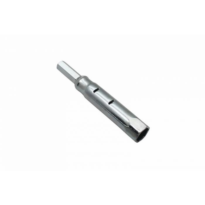 Cle a bougie 14 mm Lg 110mm avec embout 6 pans + caoutchouc - Buzzetti