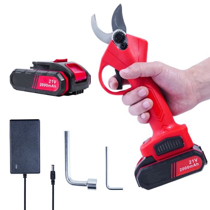 COOFIX 21V sécateur électrique ciseaux d'élagage électrique pour couper 6-8heures de Travail ménage jardin