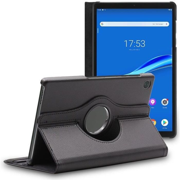 ebestStar ® pour Lenovo Tab M10 FHD PLUS (2e gen) - Housse Tablette Etui Coque PU Cuir Support Rotatif 360 , Noir