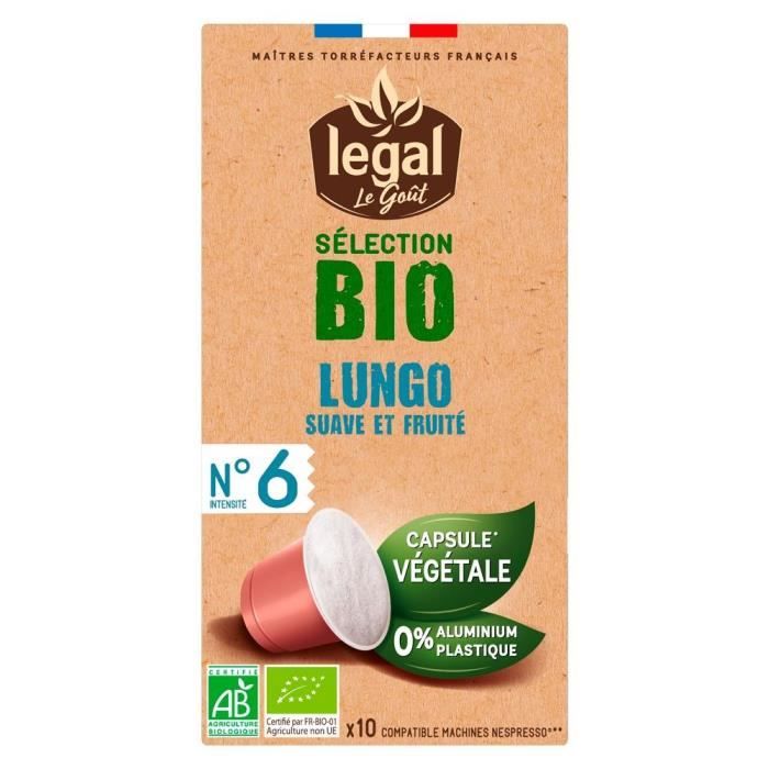 LEGAL Cafés Selection Bio Lungo - 10 Capsules