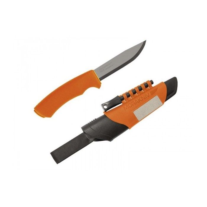 Couteau Survival Bushcraft Morakniv avec démarreur de feu et affûteur
