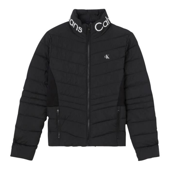 Doudoune manches longues droite Calvin Klein noir