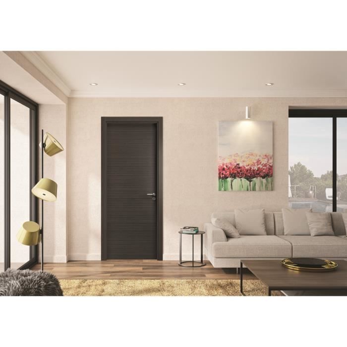 OPTIMUM Bloc Porte ajustable décor chêne foncé MILANO - 204 x 83 cm - Gauche