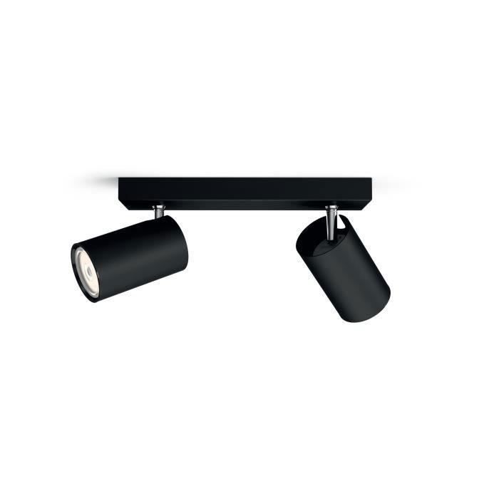 Philips myLiving 5059230PN, Surfaced lighting spot, GU10, 2 ampoule(s), LED, 220-240, Noir
