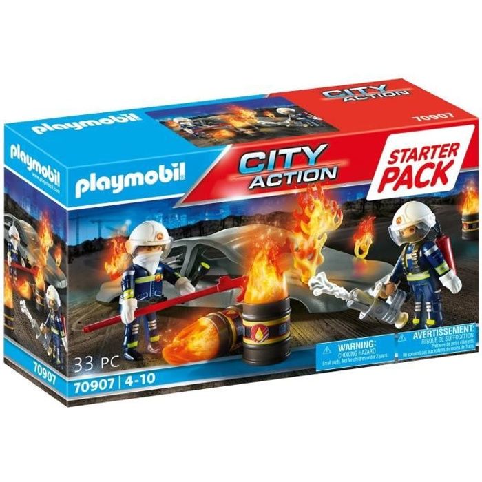 PLAYMOBIL - 70907 - City Action - Starter Pack - Pompiers et incendie