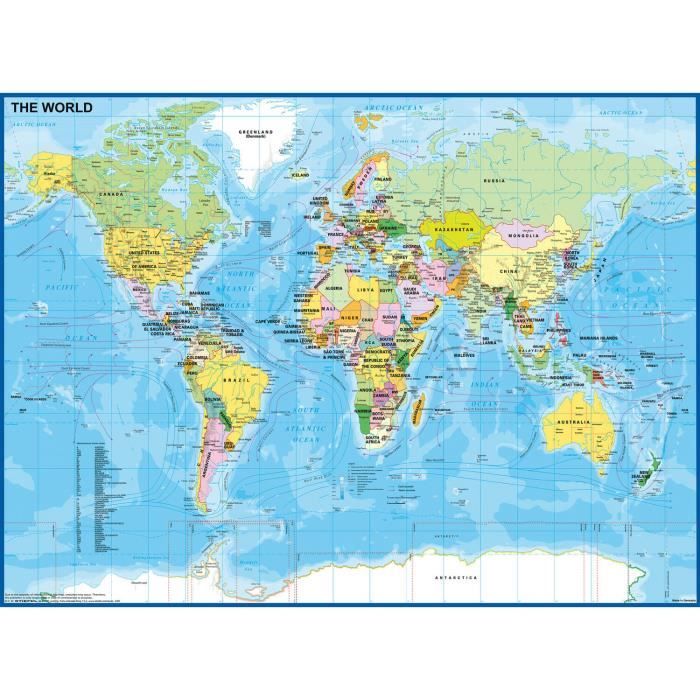 Puzzle 200 pièces XXL : Carte du Monde Coloris Unique
