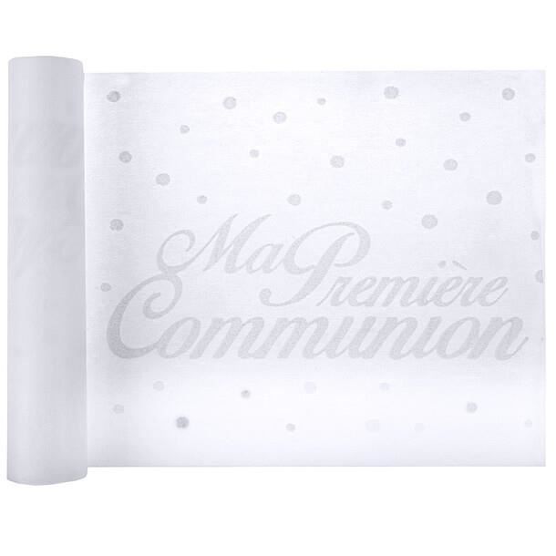 Décoration élégante Communion blanc avec chemin de table 30cm x 5m (x1) R/6305