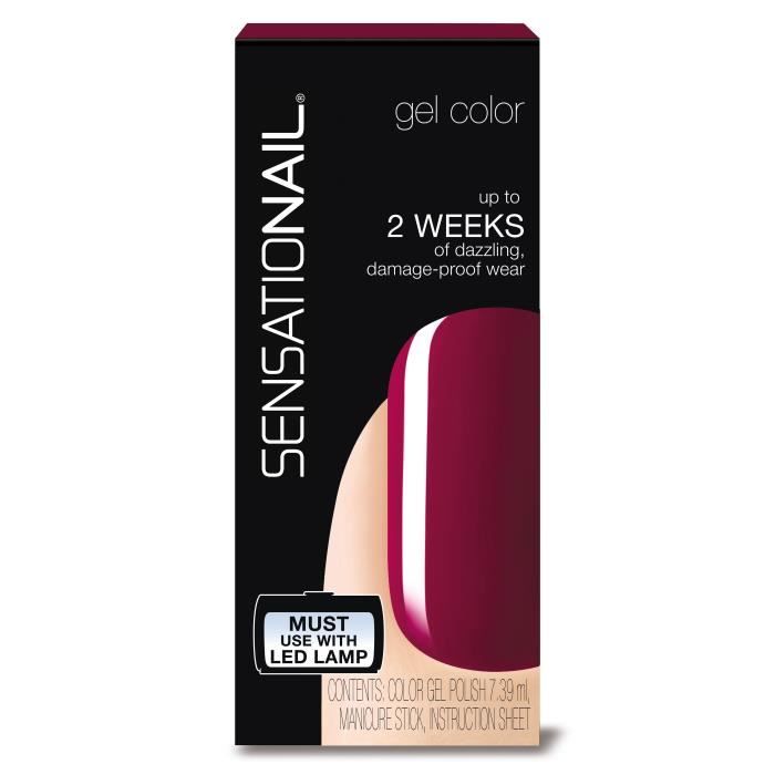 SENSATIONAIL Vernis gel semi-permanent Sugar Plum 71590 - Rouge bordeaux