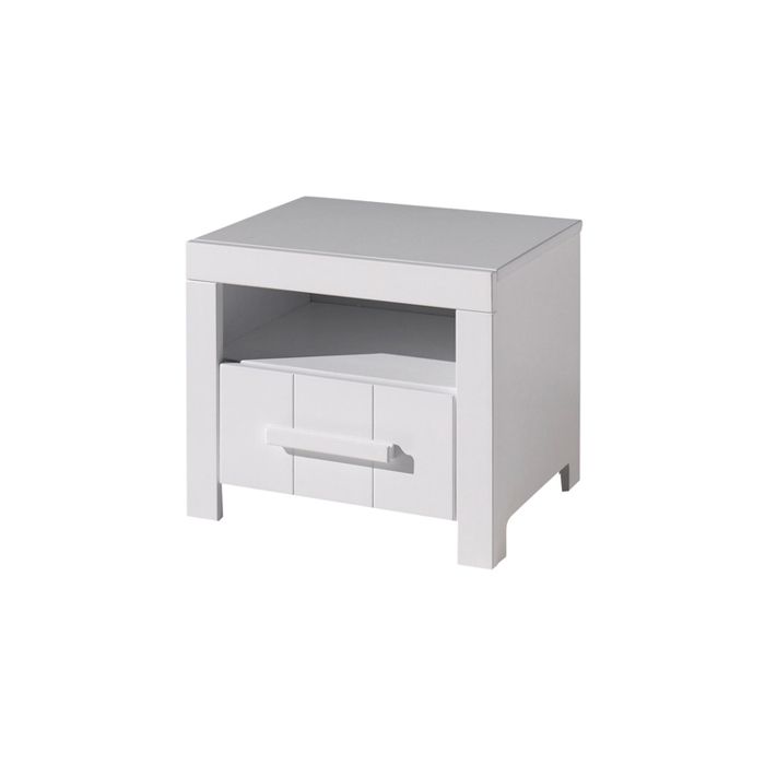 Vipack Chevet Erik en bois laqué blanc avec 1 niche et 1 tiroir L 50cm