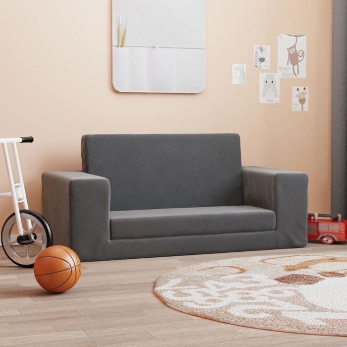 vidaXL Canapé-lit pour Enfants 2 Places Lit de Jour avec Dossier et Accoudoirs Lit dInvité pour Tout-petits Chambre 357030