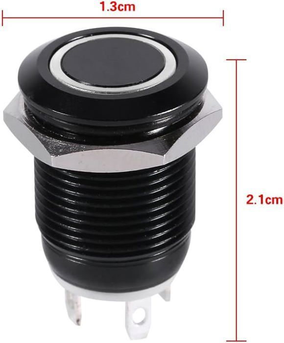 Bouton Poussoir Momentané 12x12x7 Mm Avec LED Orange - Pour Projets électroniques