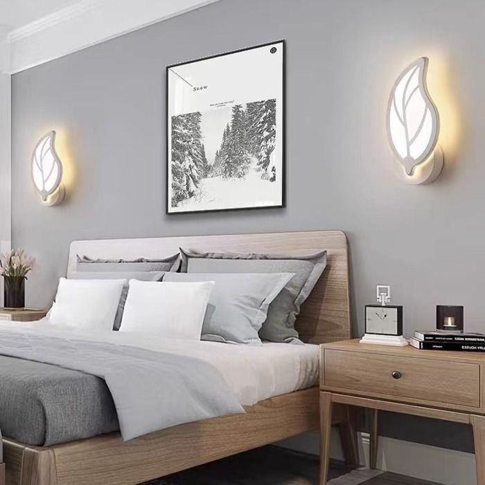 Lampe murale LED chambre lampe de chevet simple balcon allée escalier lampe tricolore gradation-Forme de feuilles