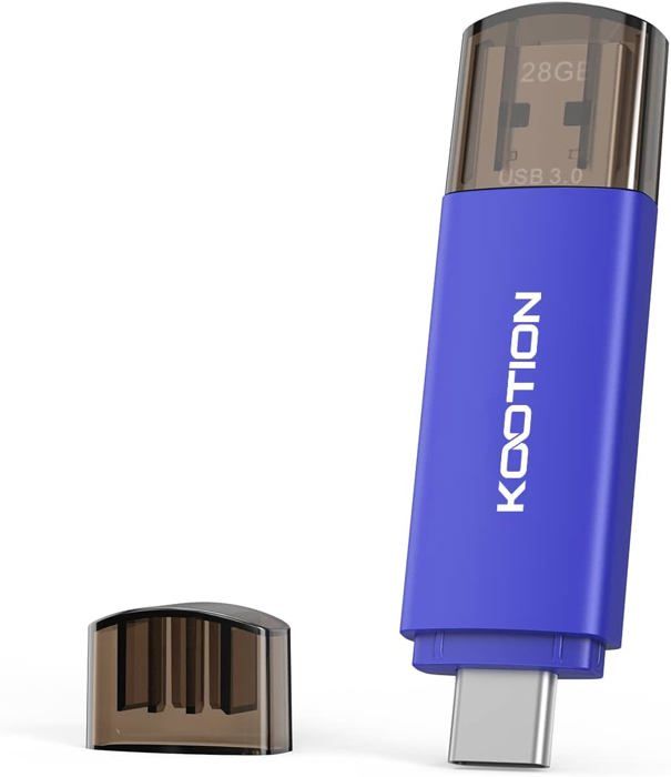 Clé USB-C ABLAZE 128 Go - Double USB 3.0 + Type-C - Compatible IPhone 16/15, Android, PC, Mac - 2