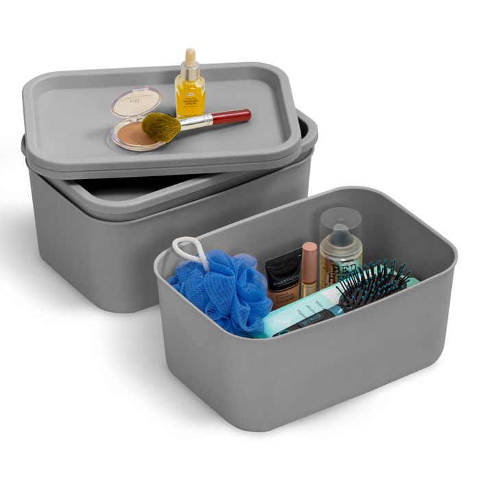 Iris Ohyama Boites de Rangement dressing plastique 6L Lot de 3 Gris SNL-S Iris Ohyama Boites de Rangement dressing plastique 6L Lot de 3 Gris SNL-S