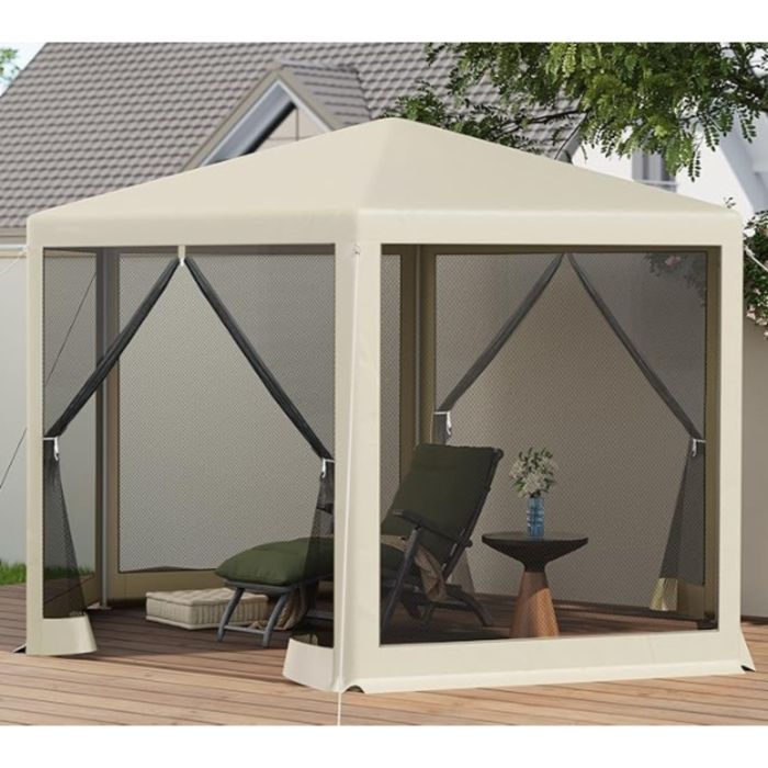 Relaxdays Paroi Latérale Pour Tonnelle En Lot De 4, 3 Panneaux Avec