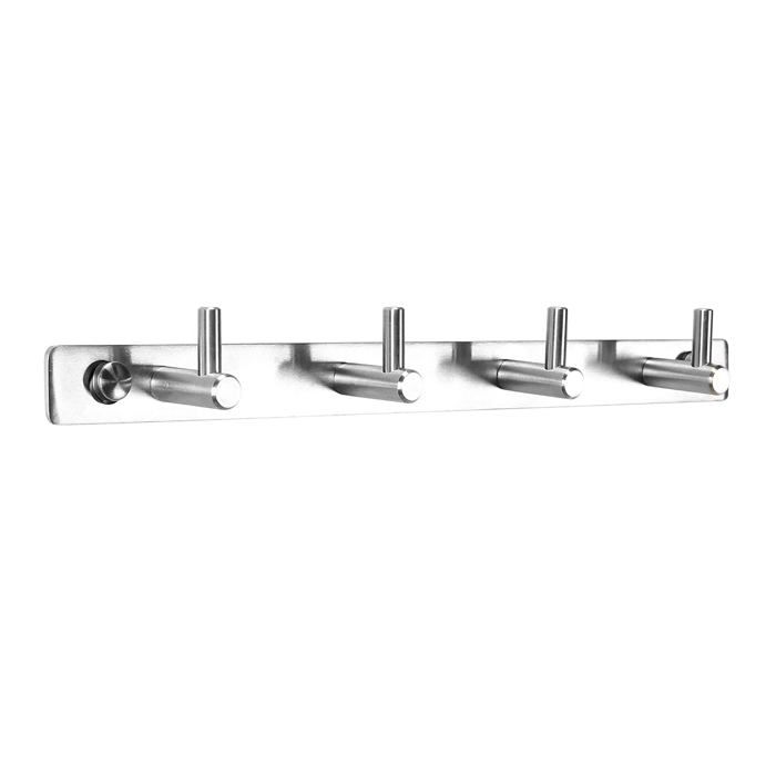 4 Crochets Accroche Peignoir Salle de Bain Patere Murale Porte Serviette Vetement Torchon WC Cuisine en Acier Inoxydable